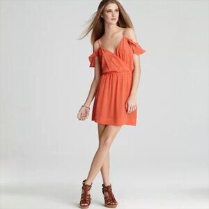 Joie Sari Cold Shoulder Silk Mini Dress - Medium